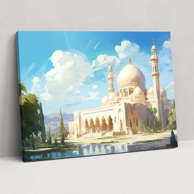 Impressionist Mosque Wall Art - Mosque, Sunny Day, Elegance, Wall Decoration
