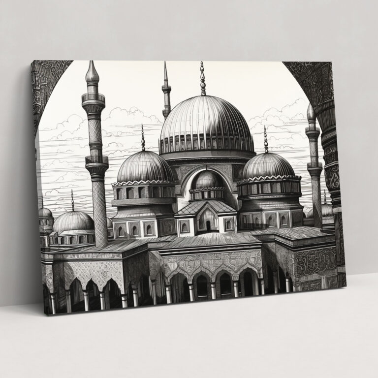 Architectural Mosque Wall Art - Mosque, Canvas, Architectural Sketch, Mosque