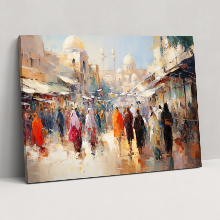 Bustling Mosque Wall Art - Mosque, Canvas, Mosque, Mosque Market