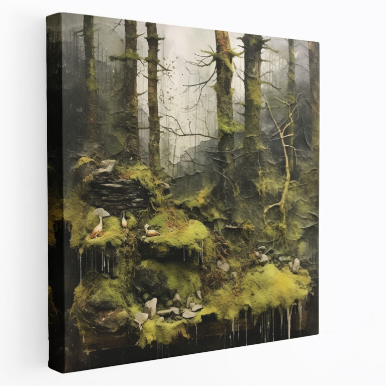 Mossy Woodland Wall Art - Moss, Moss, Canvas Print, Canvas Wall Art