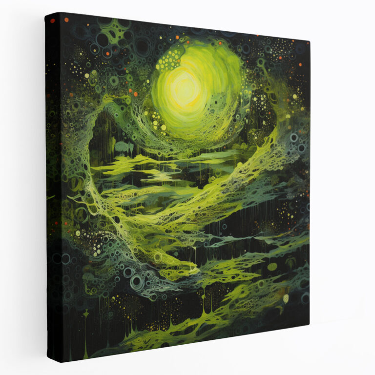 Abstract Moss Wall Decoration - Moss, Vibrant Green, Canvas, Canvas Wall Art