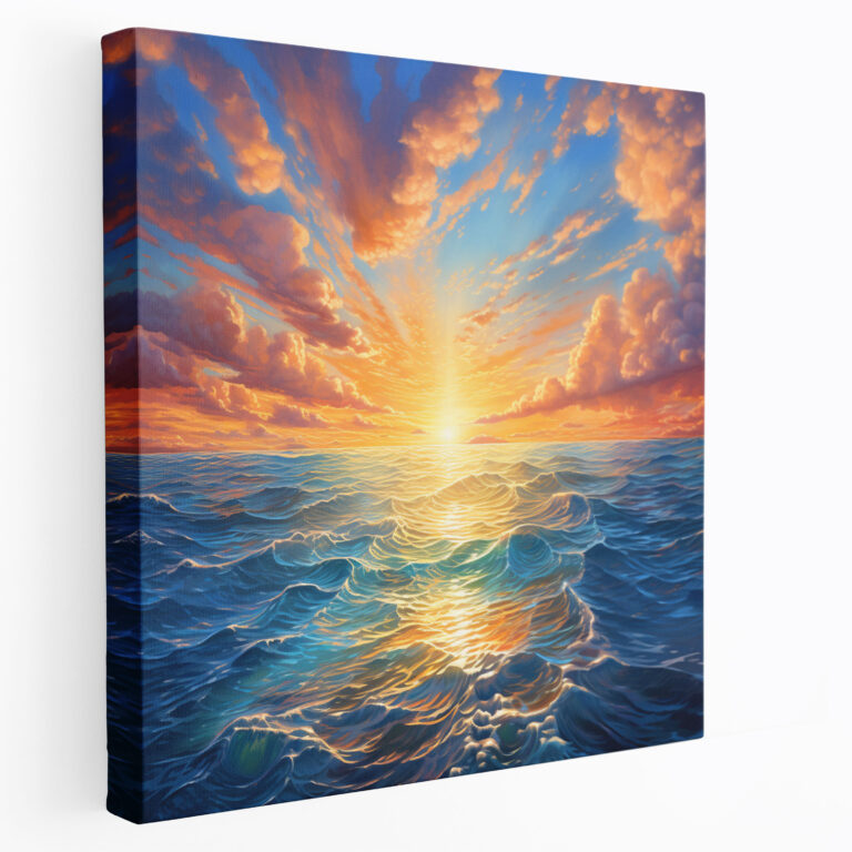 Motivational Canvas Print - Sunrise Ocean Wall Art - Motivational, Tranquility, Wall Art, Ocean