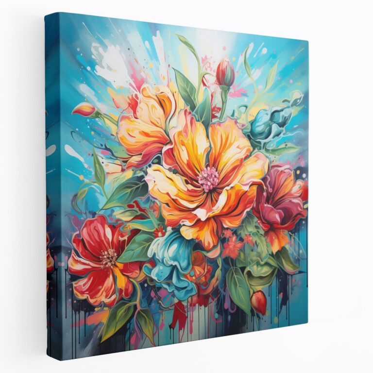 Motivational Inspire Floral Canvas Print - Motivational, Positivity, Floral Painting, Motivational