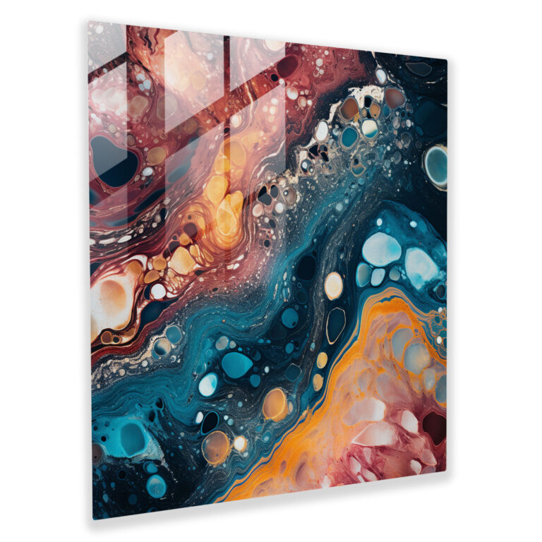 Abstract Marble Glass Print - Marble, Glass Wall Art, Colorful, Abstract