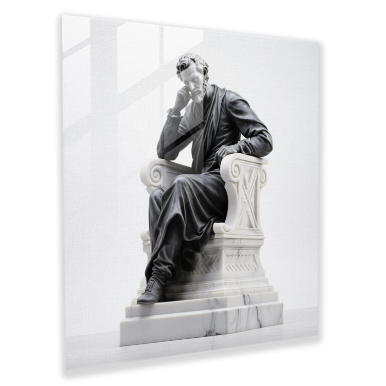 Timeless Marble Glass Print - Marble, Glass Print, Statue, Wall Decoration