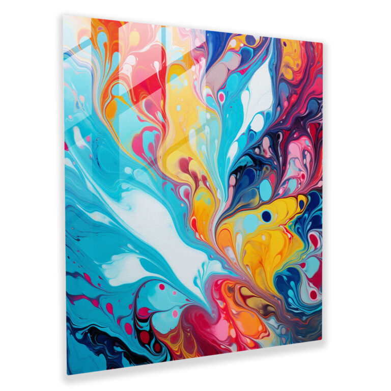 Marble Glass Print - Colorful Explosion - Marble, Glass Art, Marble, Glass Print