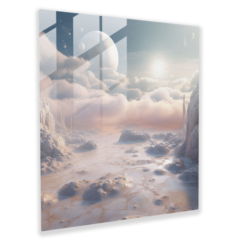 Marble Glass Art - Serene Landscape - Marble, Modern Art, Home Decoration, Glass Print