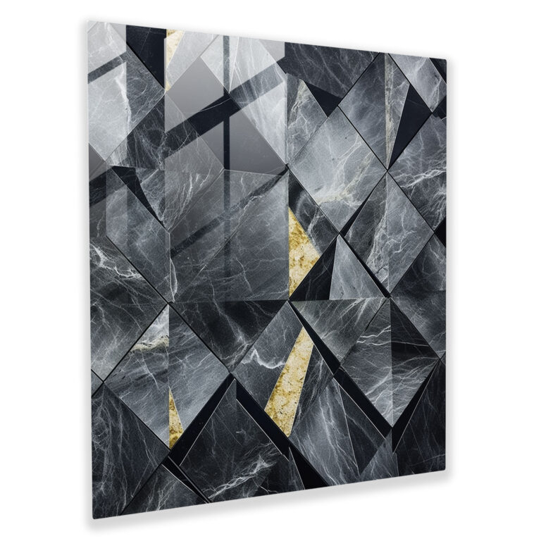 Marble Glass Print - Geometric Shapes - Marble, Glass Wall Art, Glass Print, Glass Art