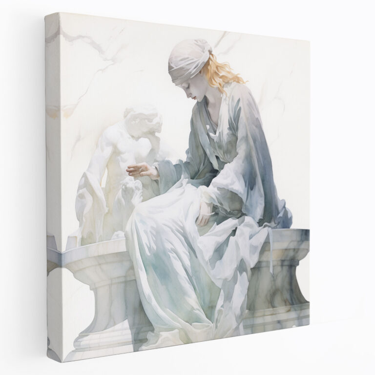 Elegant Marble Canvas Print - Marble, Watercolor Painting, Home Decoration, Timeless