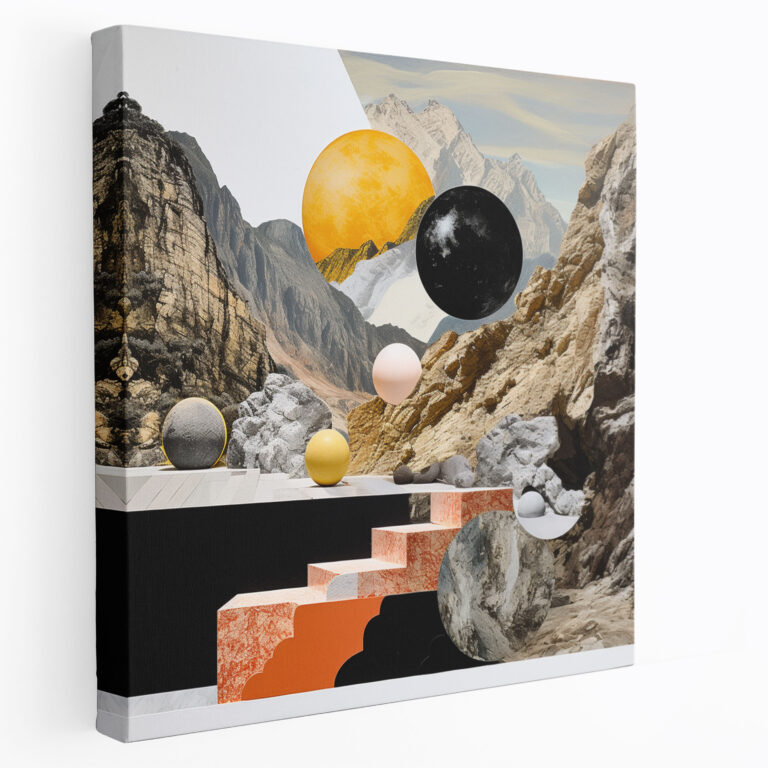Marble Collage Canvas Print - Marble, Canvas Wall Art, Collage Artwork, Visually Striking