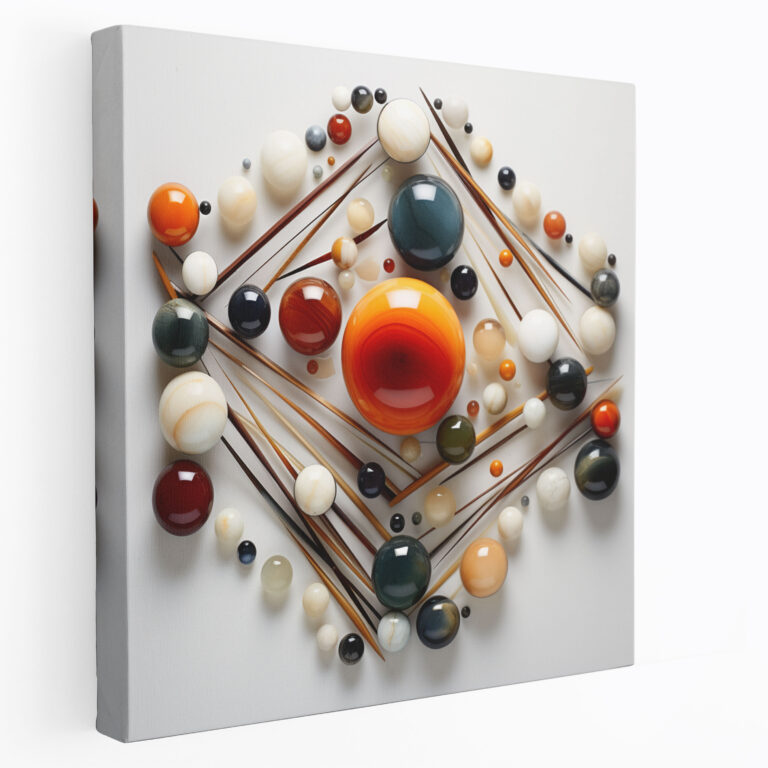Marble Geometric Wall Art - Marble, Wall Art, Geometric Composition, Canvas