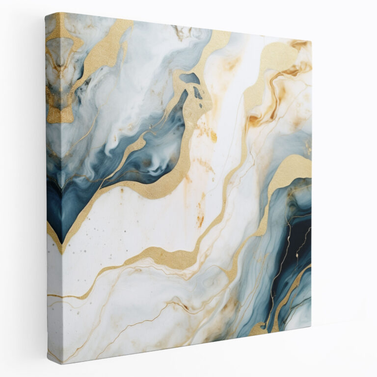 Marble Canvas Print - Elegant Gold Accents - Marble, Canvas, Sophisticated, Abstract Painting