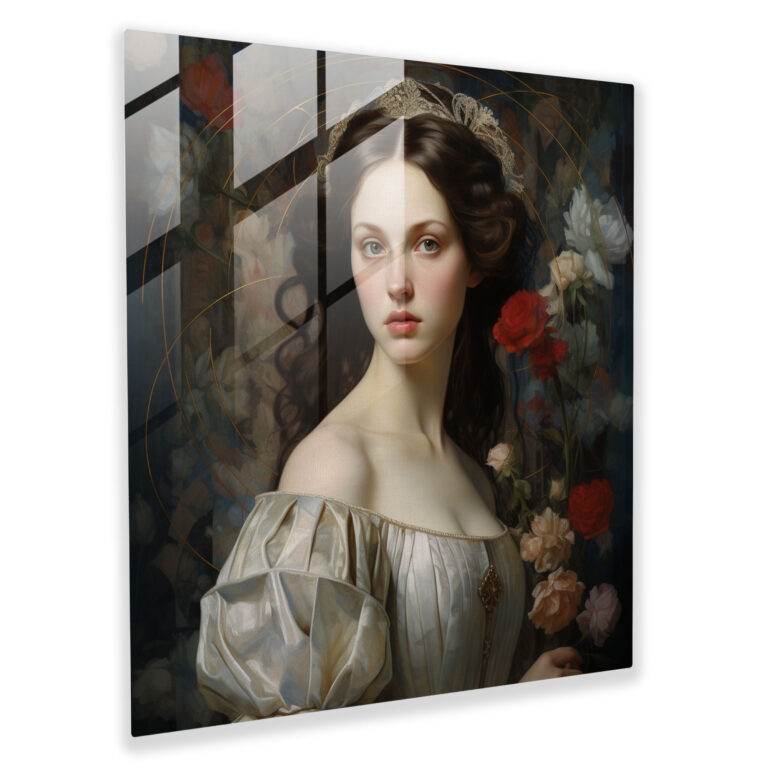 Ethereal Glass Wall Art - Renaissance Muse Elegance