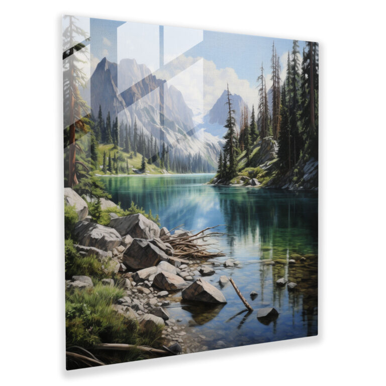 Serene Vistas Glass Print - Photorealistic Painting Glass Wall Art - Home Decoration - Wall Decoration - Glass Art - Modern Artwork