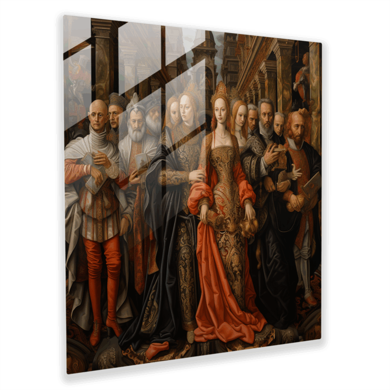 Regal Glass Print - Renaissance-inspired Glass Wall Art