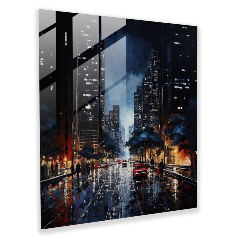 Modern Contemporary Acrylic Painting Glass Print