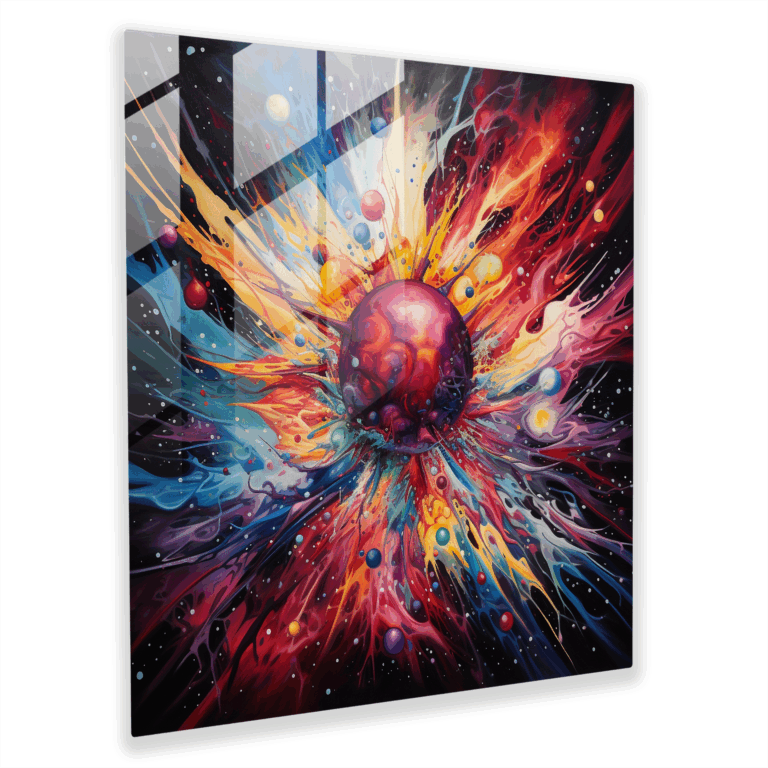 Radiant Glass Print of Modern Abstract Artwork