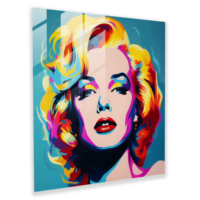 Vivacious Glass Print of Pop Art Portrait