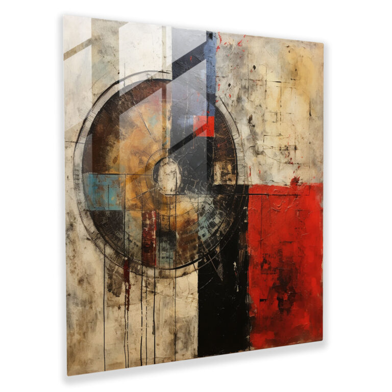 Enigmatic Glass Print of Abstract Mixed Media - Intriguing Glass Wall Art for Modern Home Decoration