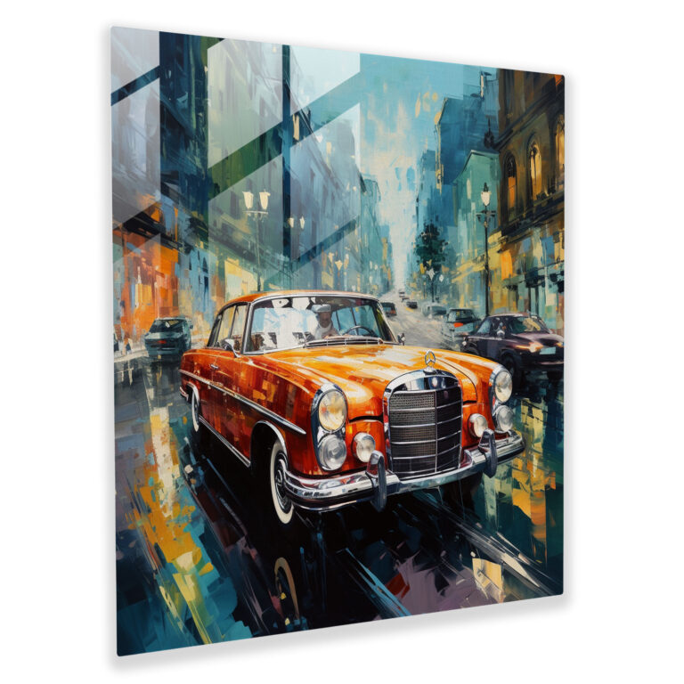 Mercedes Glass Print - Impressionistic Cityscape - Mercedes, Home Decoration, Wall Decoration, Mercedes