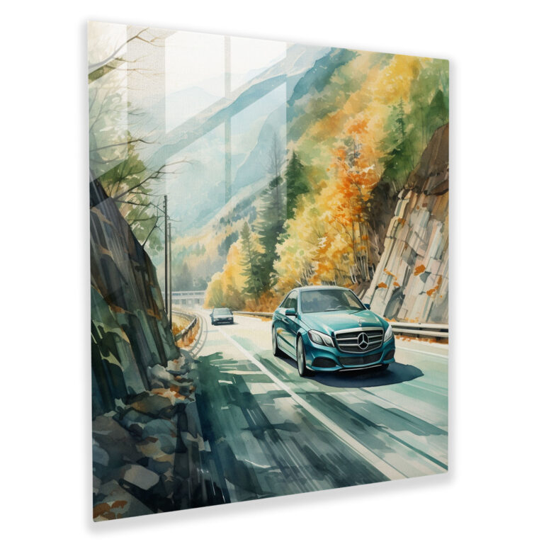 Mercedes Glass Print - Mercedes, Glass Print, Home Decoration, Car
