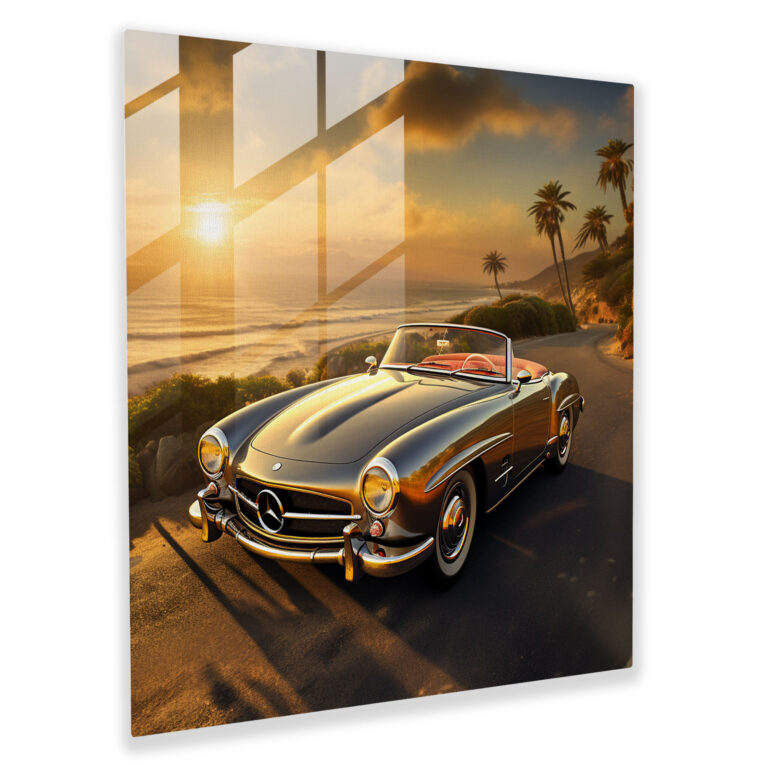 Mercedes Glass Print - Mercedes, Glass Print, Modern Art, Sports Car