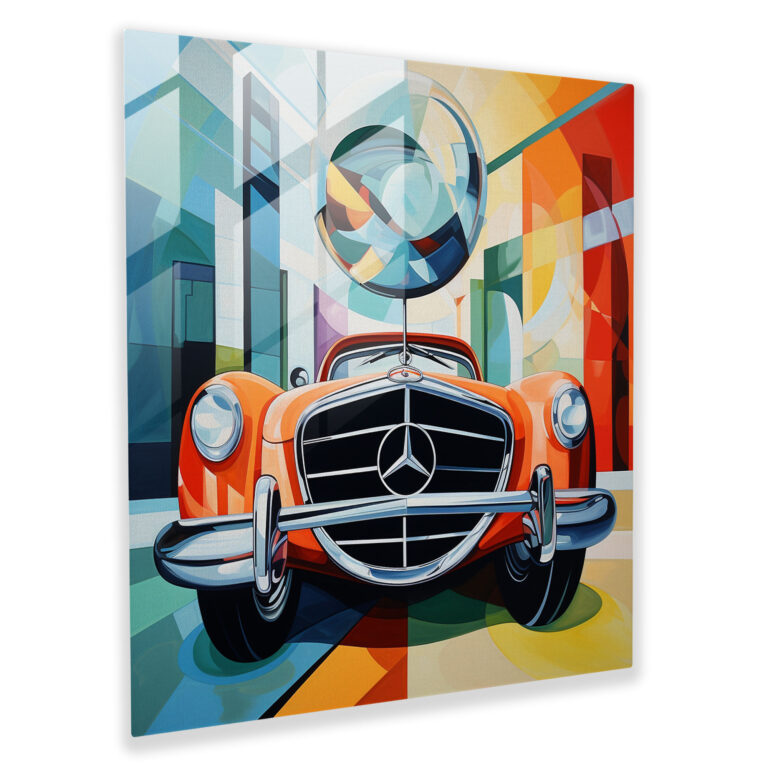 Contemporary Mercedes Glass Print - Modern Abstract Wall Art - Mercedes, Glass Art, Glass Print, Glass Wall Art