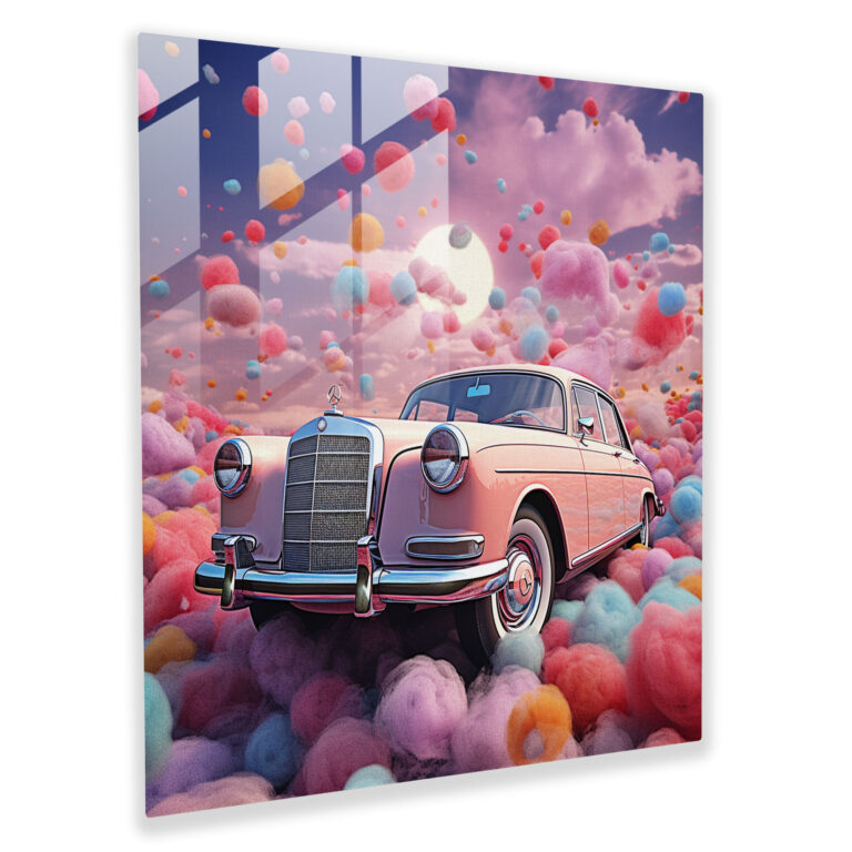 Mercedes Dreamlike Glass Print - Mercedes, Glass Wall Art, Glass Art, Home Decoration