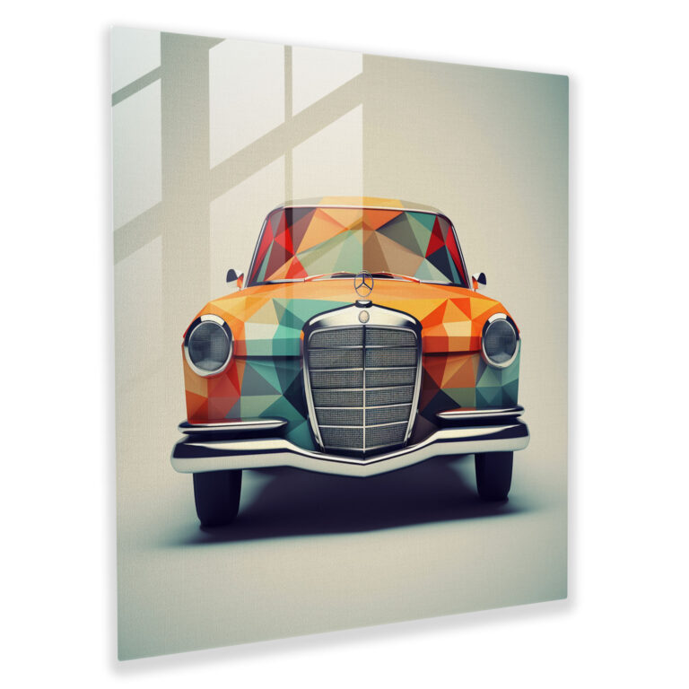 Mercedes Glass Print: Geometric Abstraction - Mercedes, Glass Wall Art, Glass Print, Mercedes