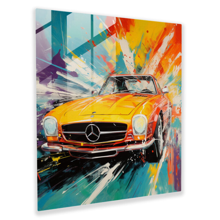 Mercedes Glass Print: Abstract Expressionist Energy - Mercedes, Abstract Expressionist Painting, Energy, Vibrant Colors