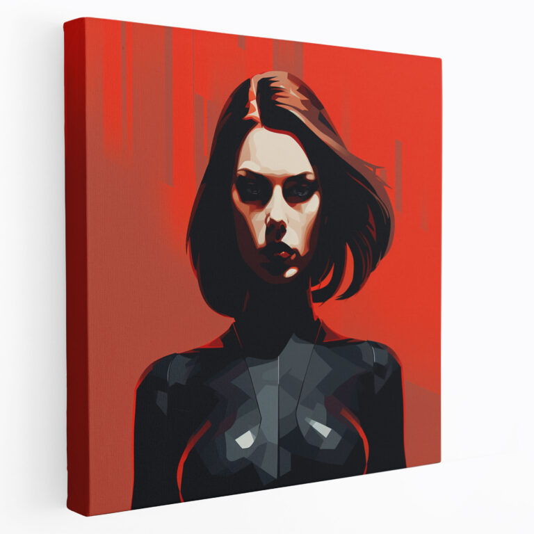 Marvel Minimalist Canvas Print - Marvel, Black Widow, Wall Decoration, Canvas Wall Art