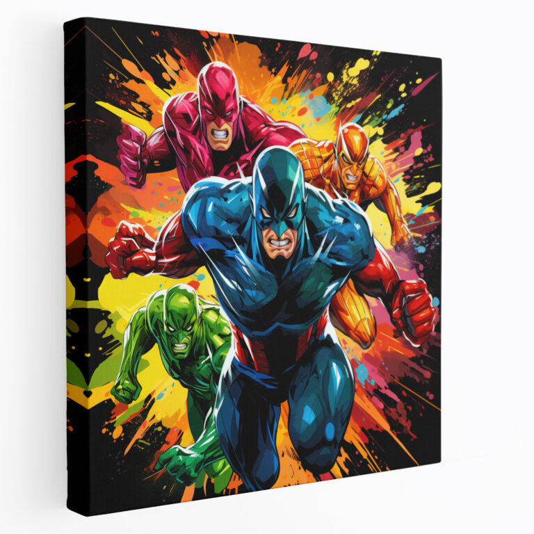 Marvel Canvas Print - Comic Book Pop Art - Marvel, Wall Decoration, Marvel, Dynamic Energy