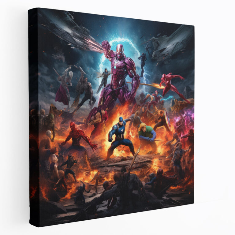 Marvel Wall Decoration - Epic Battle Scene - Marvel, Marvel Universe, Digital Illustration, Power