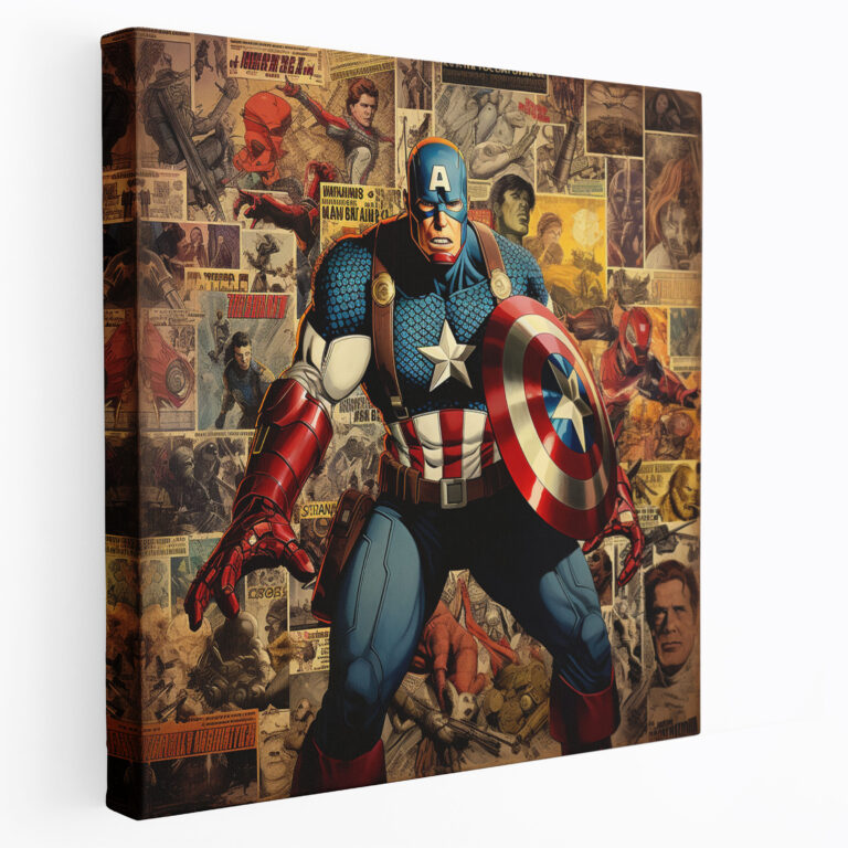 Marvel Canvas Print - Classic Comic Book Collage - Marvel, Classic, Wall Art, Collage