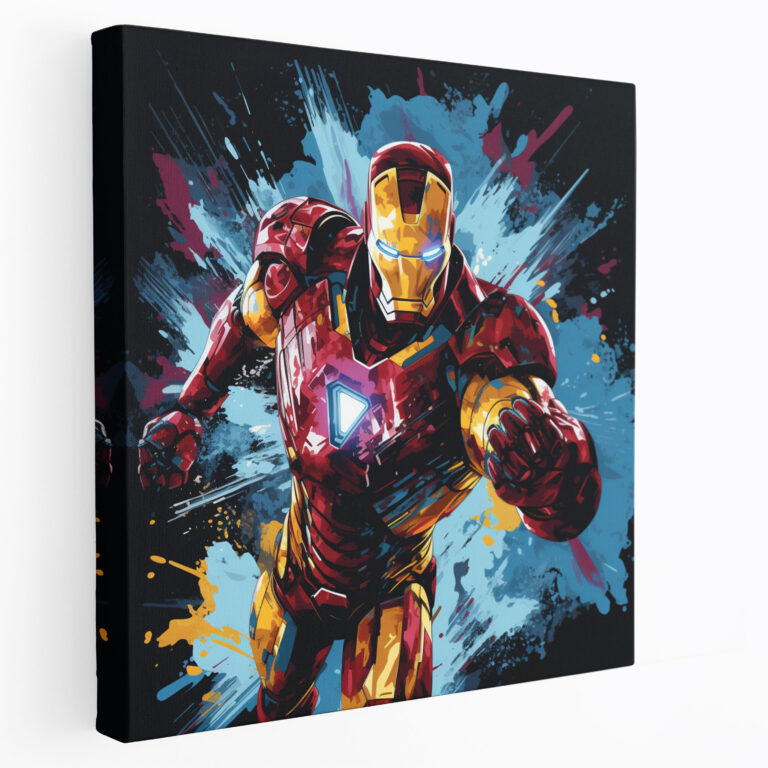Marvel Canvas Print: Iron Man Action - Marvel, Canvas Wall Art, Home Decoration, Action Pose