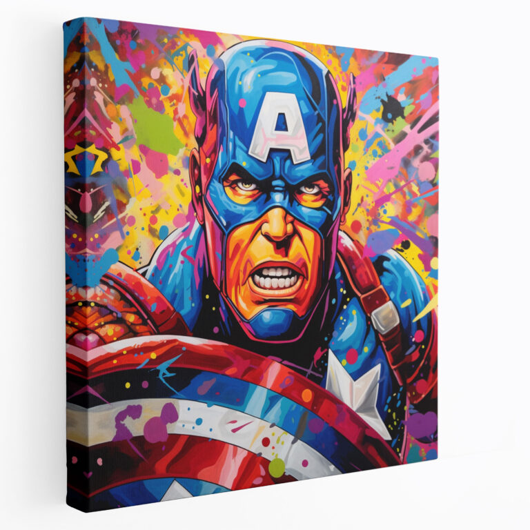 Marvel Wall Decoration - Marvel, Canvas Wall Art, Pop Art Explosion, Iconic Characters