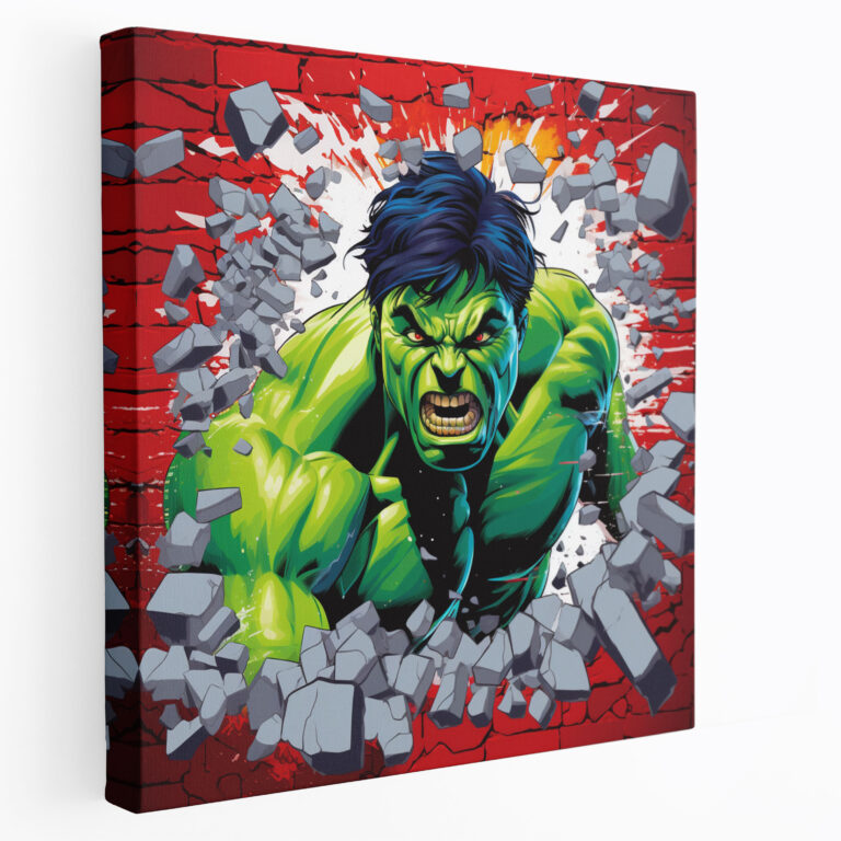 Marvel Wall Decoration - Pop Art Hulk Canvas Print - Marvel, Energetic, Vibrant, Marvel
