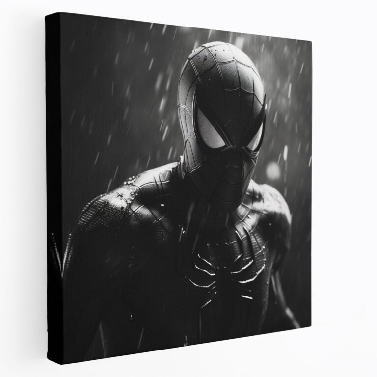 Marvel Canvas Print - Spider-Man Portrait Wall Art - Marvel, Wall Decoration, Black And White, Spider-Man