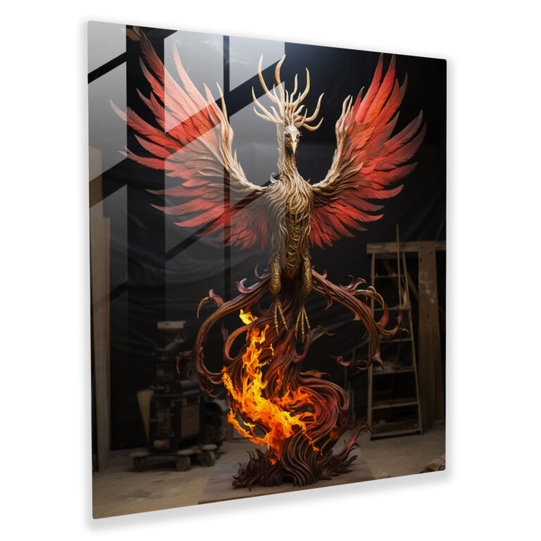 Motivational Glass Wall Art - Phoenix Resurgence - Motivational, Motivational, Glass Wall Art, Phoenix