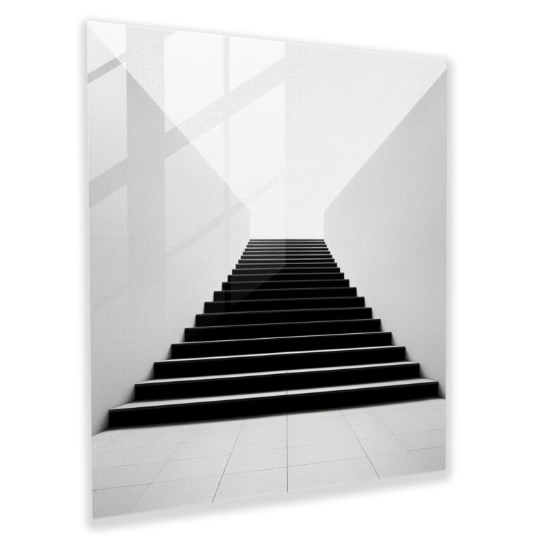 Motivational Glass Print - Ascending Staircase - Motivational, Wall Decoration, Glass Art, Glass Wall Art