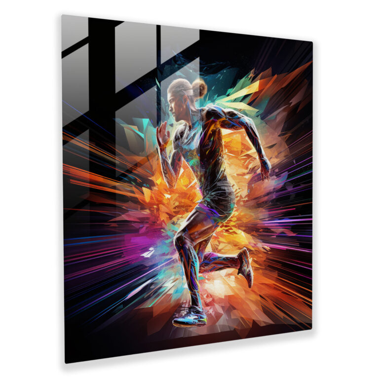 Motivational Glass Print - Sprinting Towards Success - Motivational, Motivational, Sprinting Towards Success, Contemporary Digital Artwork