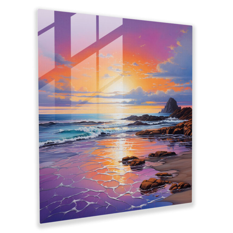 Motivational Glass Print - Tranquil Seascape - Motivational, Serene Seascape, Inner Peace, Glass Art
