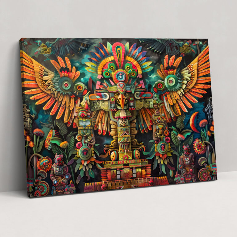 Aztec Mythology Wall Decoration - Mythology, Mythology, Canvas Wall Art, Home Decoration