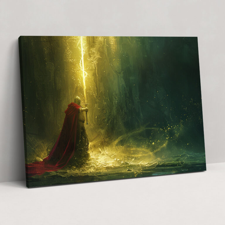 Mythology Canvas Print - King Arthur And Excalibur - Mythology, Canvas, Mythology, Wall Art