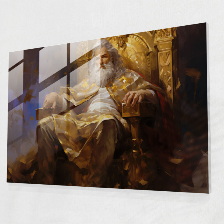 Mythology Glass Print: Majestic Zeus - Mythology, Glass Art, Glass Print, Greek God