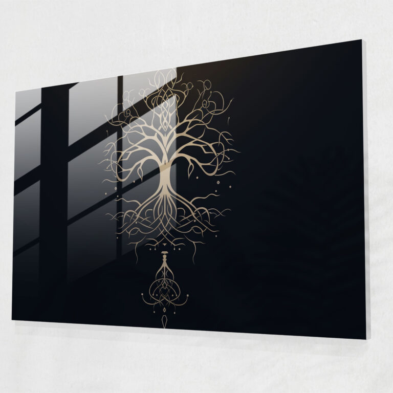 Mythology Glass Wall Art: Yggdrasil Symbol - Mythology, Mythology, Yggdrasil, Symbol