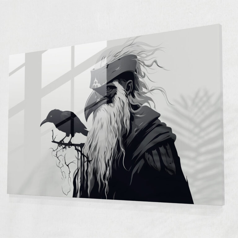 Mythology Glass Print - Odin The Allfather - Mythology, Norse Mythology, Modern Art, Glass Wall Art