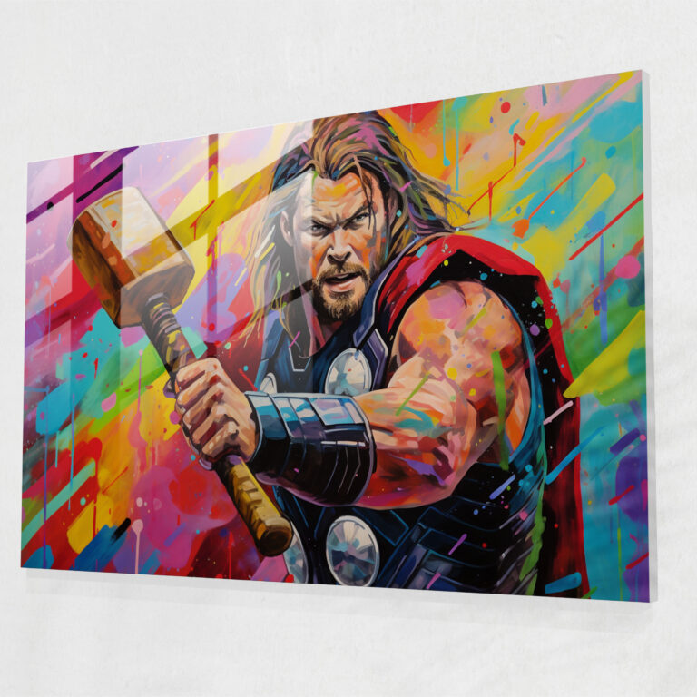 Mythology Glass Print - Mighty Thor - Mythology, Glass Print, Pop Art, Mythology