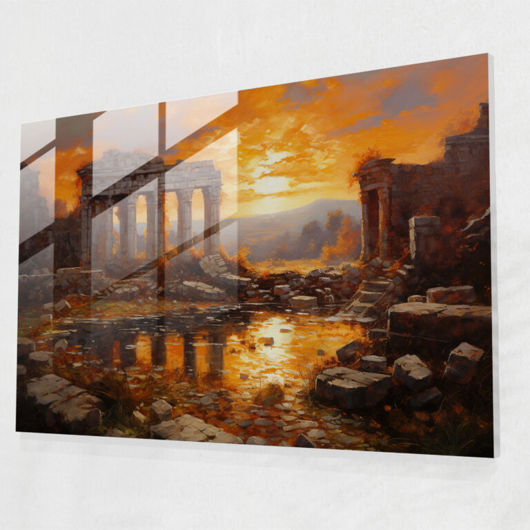 Roman Ruins Glass Print - Mythology, Glass Wall Art, Ancient Roman Ruins, Nostalgic