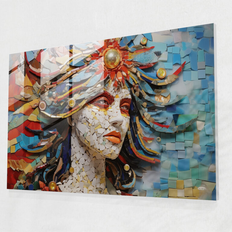 Mythical Mosaic Glass Print - Mythology, Mosaic, Glass Art, Mythology